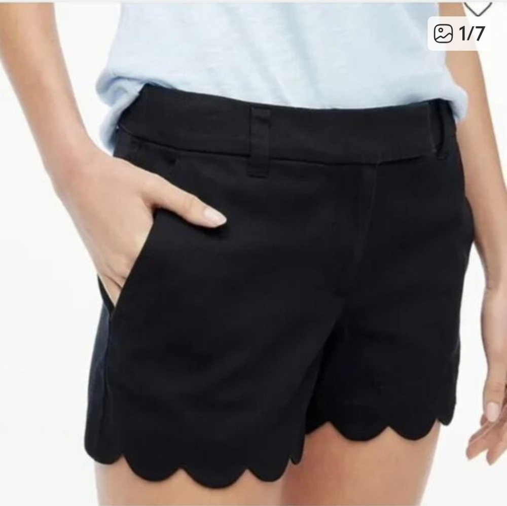 J. Crew Women's Black Scalloped Shorts